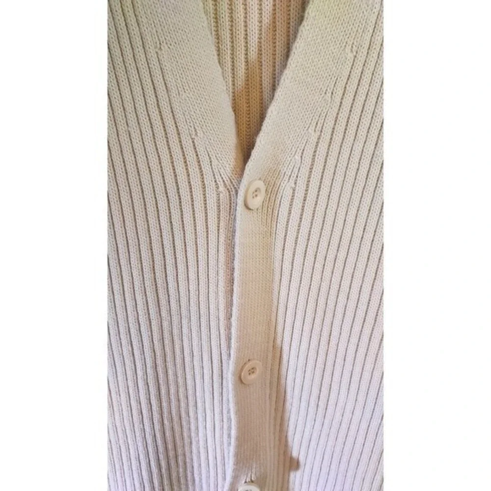 boohooMAN NWT Off‎ White Knit Loose Fit Baseball Cardigan Short Sleeve Medium